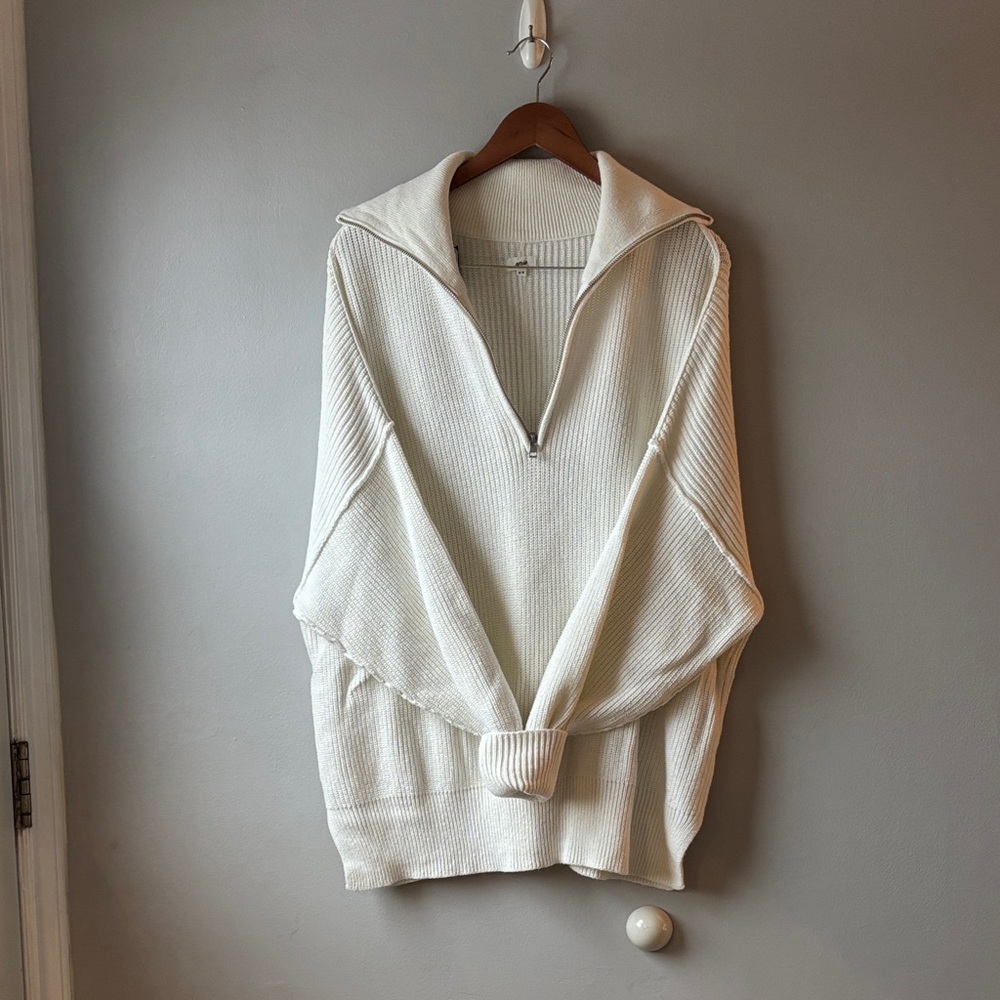 Oversized cotton quarter zip sweater